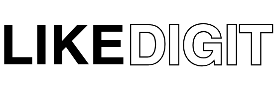 LIKEDIGIT - Logo gross, schwarz weiss, Schriftzug LIKEDIGIT